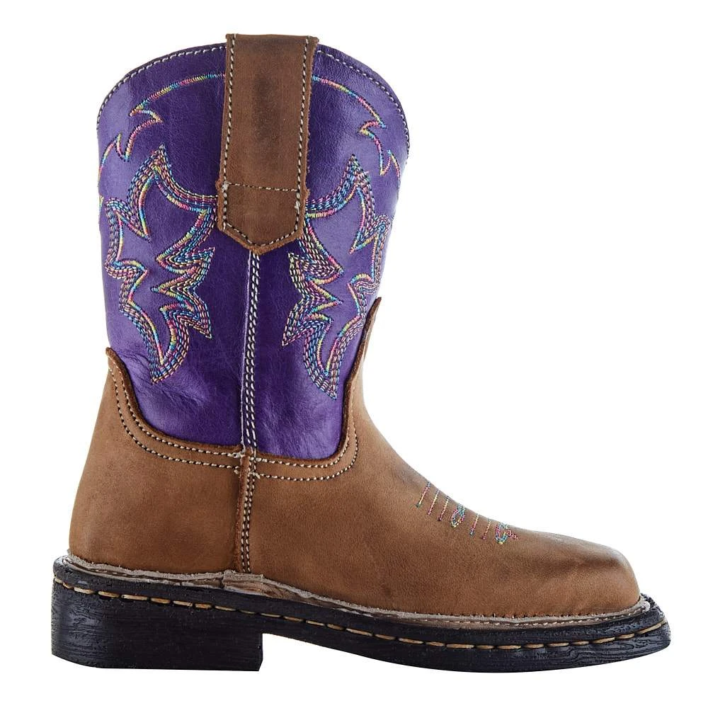 Roper NRS Exclusive Toddler Footwear Tan Vamp Purple Shaft Cowgirl Boot 4 Roper NRS Exclusive Toddler Footwear Tan Vamp Purple Shaft Cowgirl Boot - Image 4