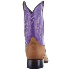 Roper Exclusive Kids Tan Vamp Purple Shaft Cowgirl Boot -Ariat Sales Store 09 018 0199 0002 3