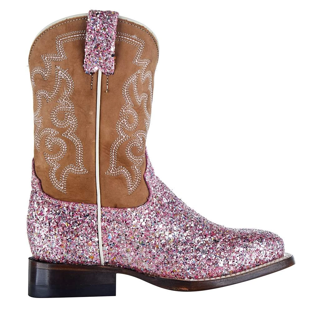 Roper Exclusive Footwear Kids Pink Glitter Cowgirl Boot 4 Roper Exclusive Footwear Kids Pink Glitter Cowgirl Boot - Image 4