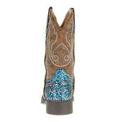 Roper Footwear Kids Roper Blue Southwest Glitter Vamp Brown Shaft -Ariat Sales Store 09 018 1225 2063 3