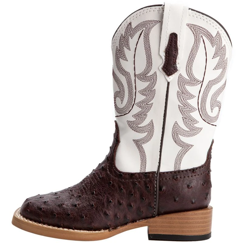 Roper Kid's Brown Ostrich Print Cowboy Boots 3 Roper Kid's Brown Ostrich Print Cowboy Boots - Image 3
