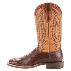Relentless By Ariat Men's Ariat Relentless Tobacco Full Quill Ostrich 13in. Cowboy Boots -Ariat Sales Store 10025180 side