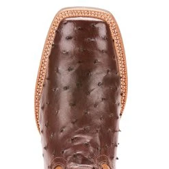Relentless By Ariat Men's Ariat Relentless Tobacco Full Quill Ostrich 13in. Cowboy Boots -Ariat Sales Store 10025180 toe