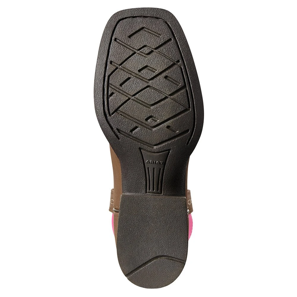 Ariat Kids Jr Champ Brown And Pink Boot 5 Ariat Kids Jr Champ Brown And Pink Boot - Image 5