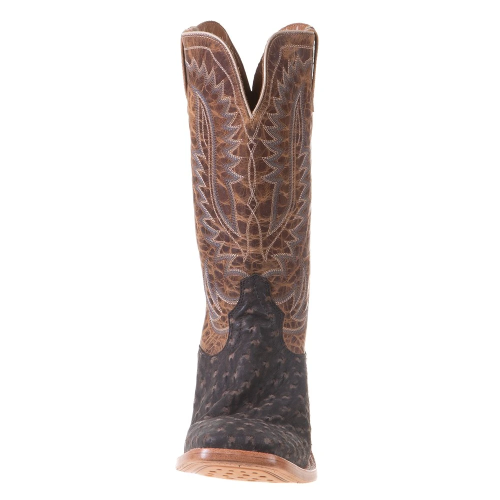 Men's Ariat Showman Mocha Full Quill Ostrich 13in. Dusted Wheat Cowboy Boot 2 Men's Ariat Showman Mocha Full Quill Ostrich 13in. Dusted Wheat Cowboy Boot - Image 2