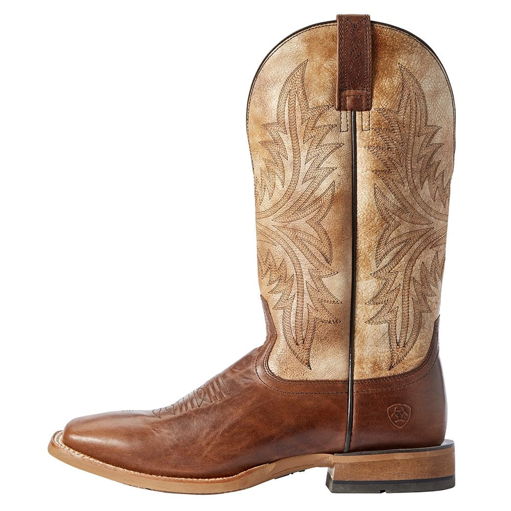Ariat Men's Ariat Red Brown Cowhand 13in. Tarnished Alabaster Top Cowboy Boots 2 Ariat Men's Ariat Red Brown Cowhand 13in. Tarnished Alabaster Top Cowboy Boots - Image 2