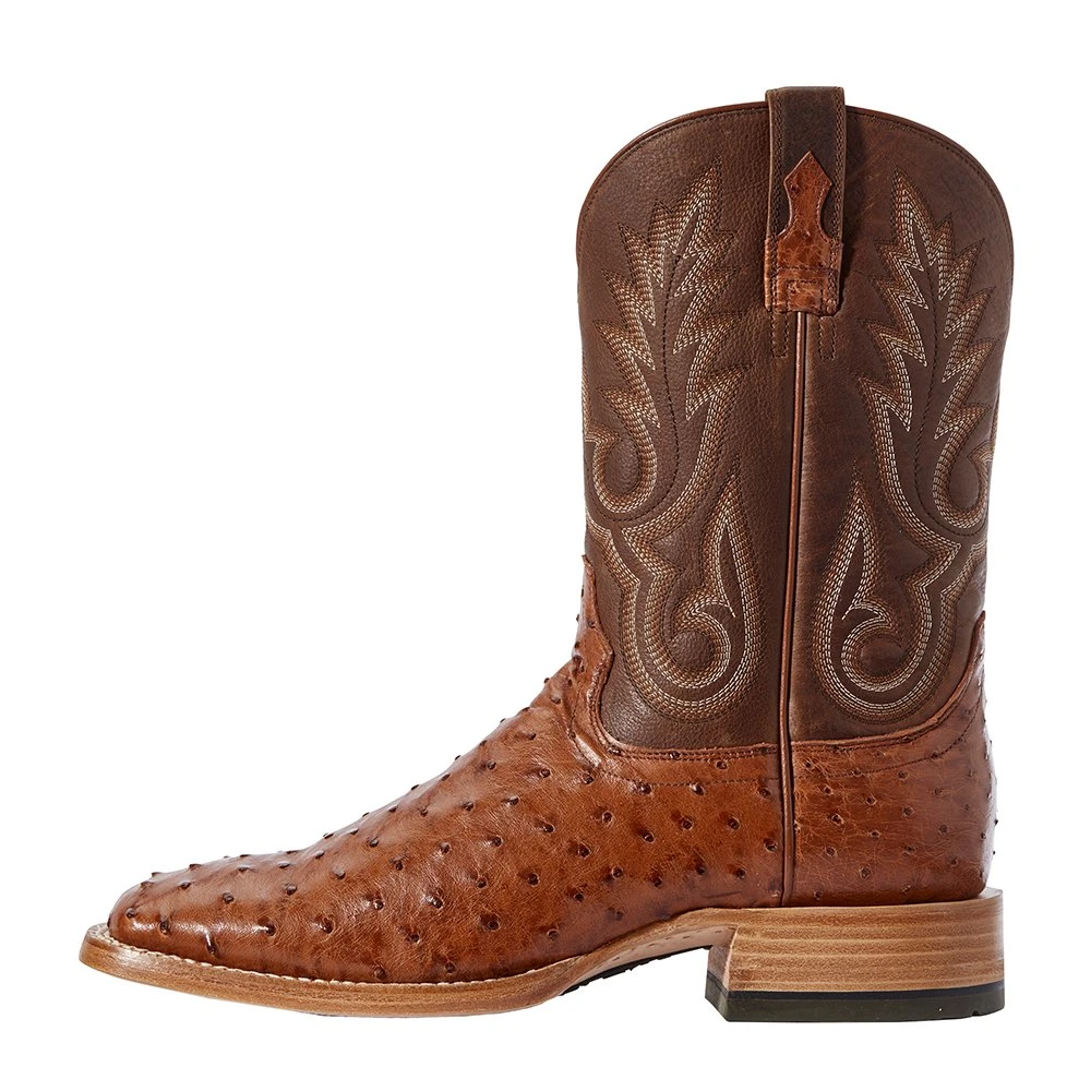 Relentless By Ariat Men's Ariat Barker Brandy Full Quill Ostrich 11in. Autumn Tan Top Cowboy Boots 2 Relentless By Ariat Men's Ariat Barker Brandy Full Quill Ostrich 11in. Autumn Tan Top Cowboy Boots - Image 2