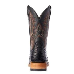 Ariat Men's Ariat Barker Black Full Quill Ostrich 11in. Liberty Black Top Cowboy Boots -Ariat Sales Store 10031577 2