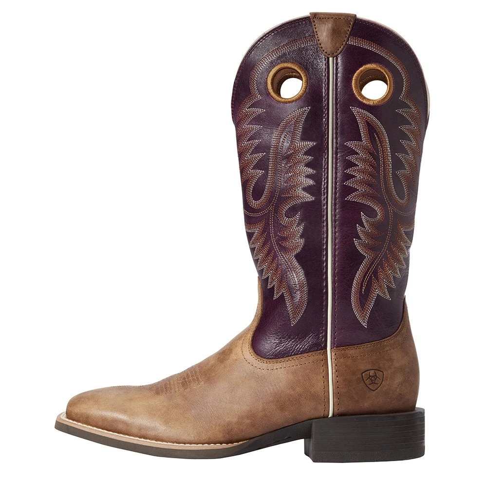 Ariat Men's Ariat Sport Valley Brown 13in. Perfect Purple Top Cowboy Boot 2 Ariat Men's Ariat Sport Valley Brown 13in. Perfect Purple Top Cowboy Boot - Image 2