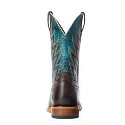 Ariat Men's Challenger Stout Brown 11in. Atlanta Blue Square Toe Cowboy Boot -Ariat Sales Store 10033942 21