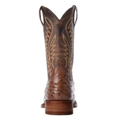 Ariat Men`s Gallup Mocha Full Quill Ostrich 11` Distressed Wheat Top Square Toe Boot -Ariat Sales Store 10034051 vendor 2