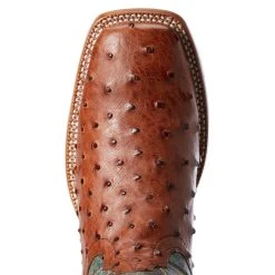 Ariat Men's Ariat Brandy Full Quill Ostrich 11in. Roaring Turquoise Top Cowboy Boot -Ariat Sales Store 10034113 3