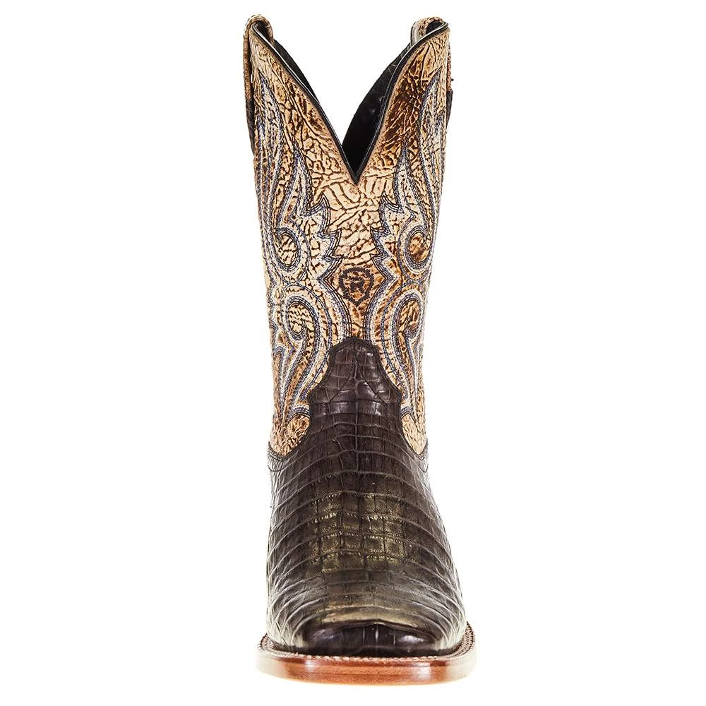 Ariat Men's Relentless Chocolate Caiman Belly 11in. Lion Tan Top Boot 2 Ariat Men's Relentless Chocolate Caiman Belly 11in. Lion Tan Top Boot - Image 2