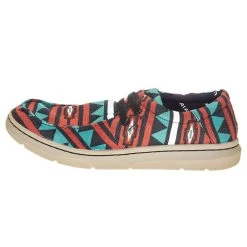 Ariat Men's Ariat Hilo Stretch Red Turquoise Aztec Canvas Shoe -Ariat Sales Store 10038390 2