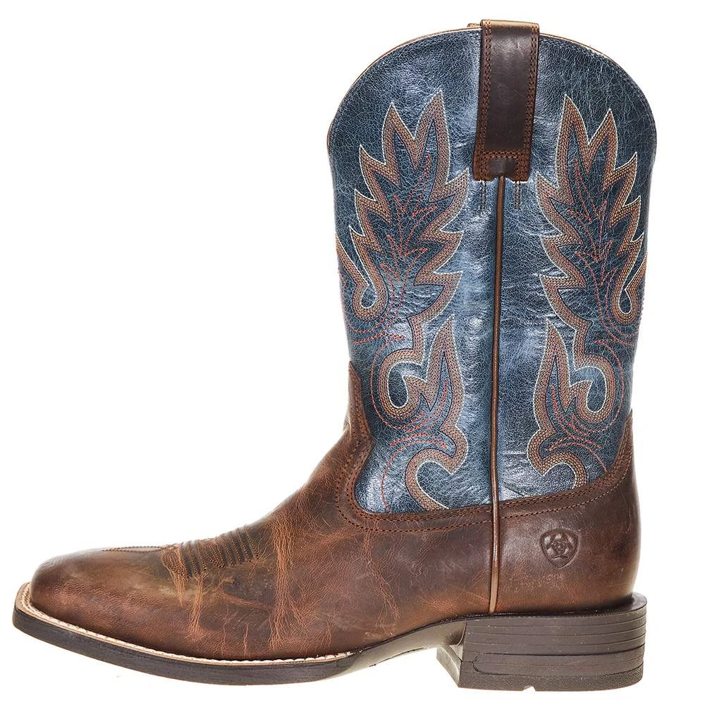 Ariat Men's Layton Weathered Chestnut 11in. Rail Blue Top Square Toe Boot 3 Ariat Men's Layton Weathered Chestnut 11in. Rail Blue Top Square Toe Boot - Image 3
