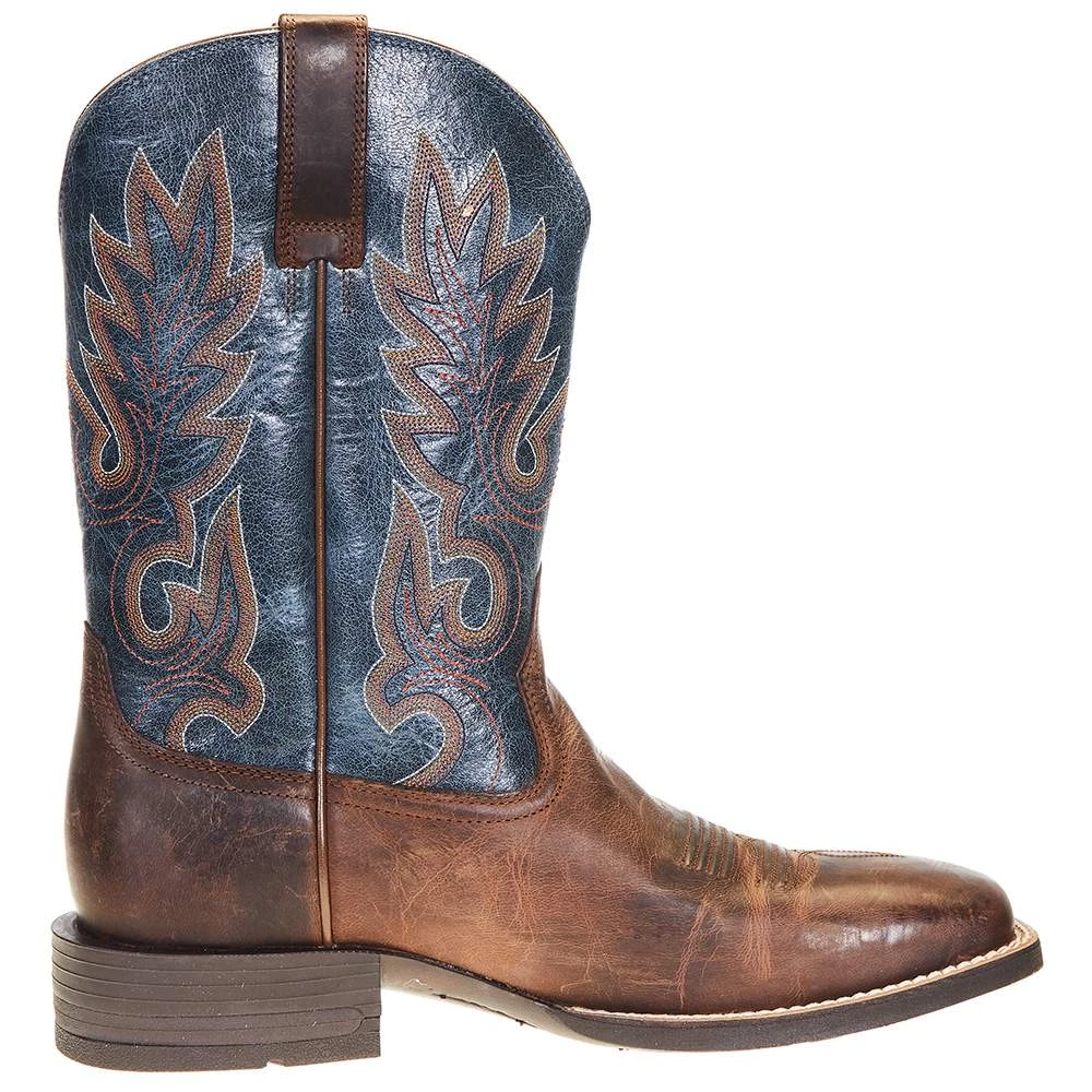 Ariat Men's Layton Weathered Chestnut 11in. Rail Blue Top Square Toe Boot 5 Ariat Men's Layton Weathered Chestnut 11in. Rail Blue Top Square Toe Boot - Image 5