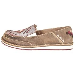 Ariat Women's Ariat Brown Bomber Crackled White Deco Cruiser -Ariat Sales Store 10038485 2