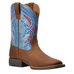 Ariat Children's/Youth Brown Double Kicker Square Toe Western Boot -Ariat Sales Store 10040247 3