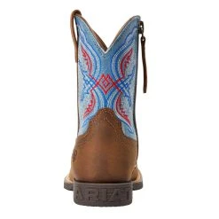Ariat Children's Double Kicker Brown And Blue Cowboy Boot -Ariat Sales Store 10040254 2