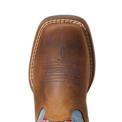 Ariat Children's Double Kicker Brown And Blue Cowboy Boot -Ariat Sales Store 10040254 3