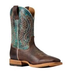 Ariat Men`s Cow Camp Better Brown 11in. Cool Blue Top Square Toe Cowboy Boots -Ariat Sales Store 10040273 2