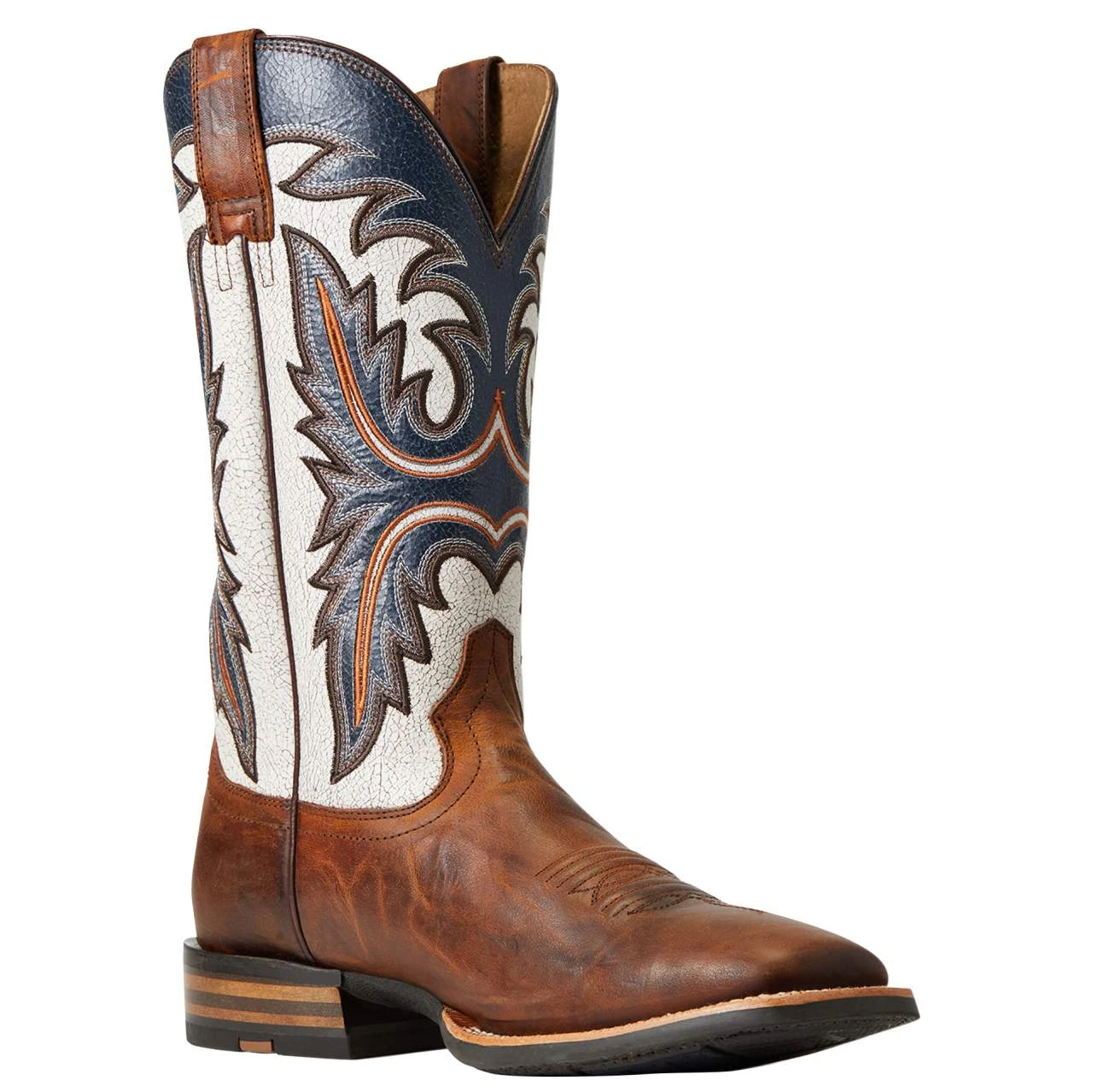 Ariat Men`s Brushrider Penny Brown 13` Coastal Cream Top Square Toe Boots 4 Ariat Men`s Brushrider Penny Brown 13` Coastal Cream Top Square Toe Boots - Image 4