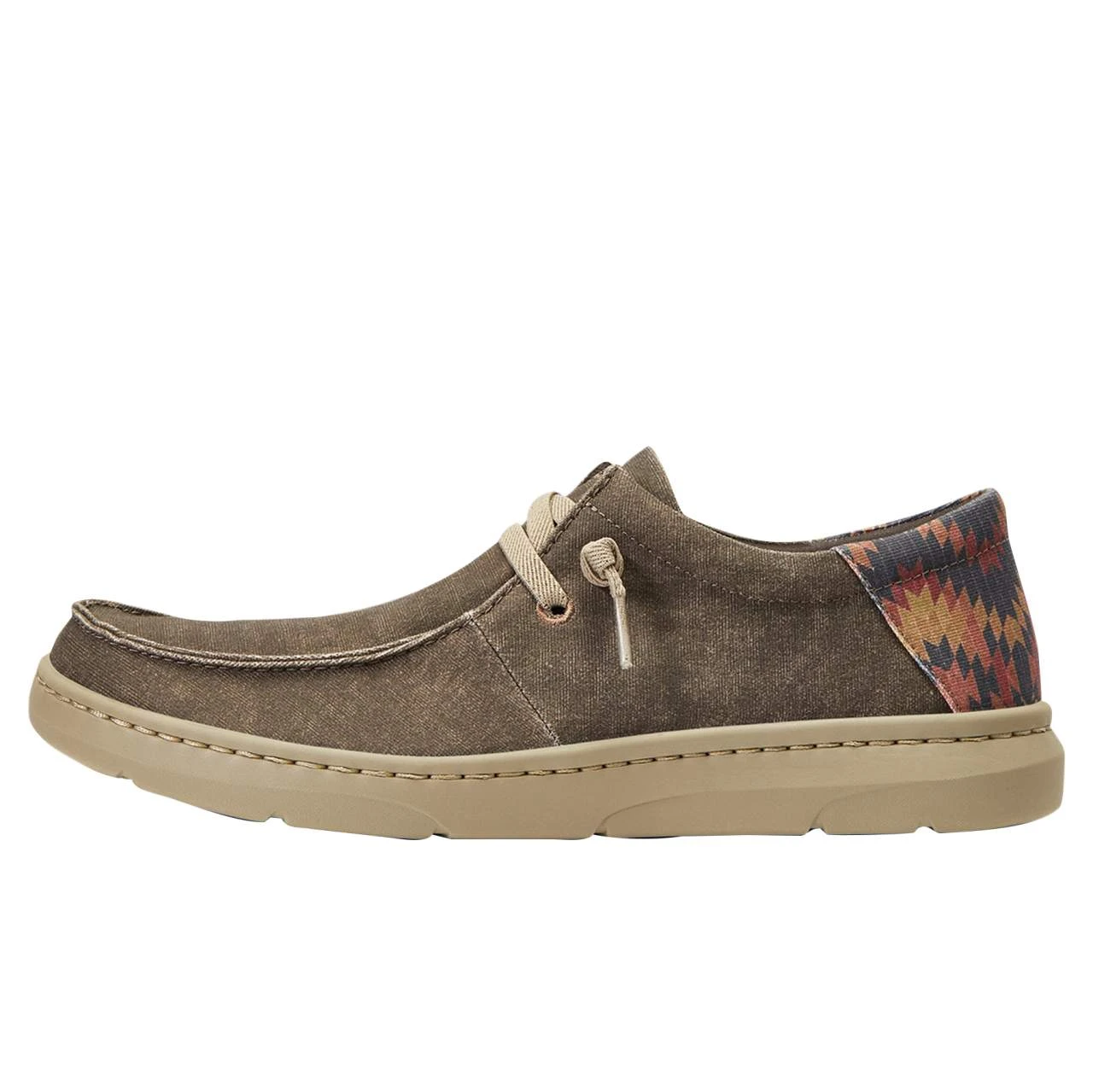 Ariat Men`s Hilo Stretch Lace Dark Tan/ Rust Aztec Print Casual Shoe 2 Ariat Men`s Hilo Stretch Lace Dark Tan/ Rust Aztec Print Casual Shoe - Image 2