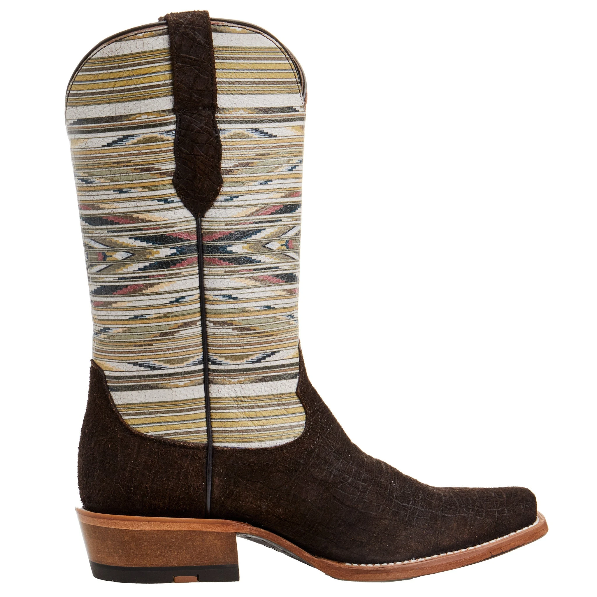 Ariat Men's Futurity Chimayo Chocolate Hippo Print 13 Sante Fe Mustard Top 4 Ariat Men's Futurity Chimayo Chocolate Hippo Print 13 Sante Fe Mustard Top - Image 4