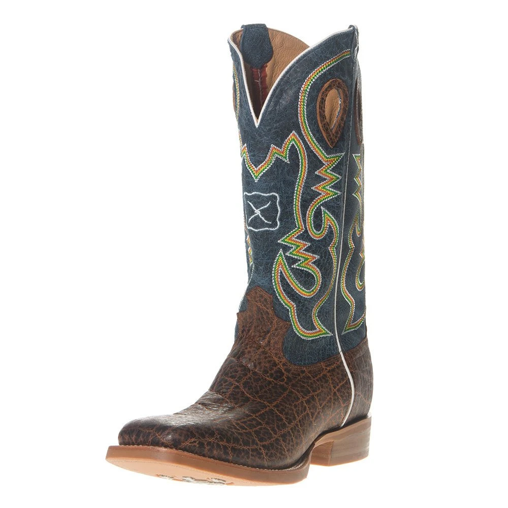 Twisted X Men's Ruff Stock Cognac Elephant Print 14in. Blue Top Square Toe Cowboys Boots 1 Twisted X Men's Ruff Stock Cognac Elephant Print 14in. Blue Top Square Toe Cowboys Boots