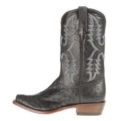 Rios Of Mercedes Mens Black Ostrich 12in. Black Calf Cowboy Boots -Ariat Sales Store 101030 2