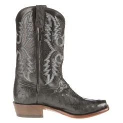 Rios Of Mercedes Mens Black Ostrich 12in. Black Calf Cowboy Boots -Ariat Sales Store 101030 4