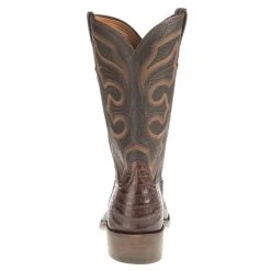 RIOS OF MERCEDES Mens Brown Caiman Belly 12in. Chocolate Calf Top -Ariat Sales Store 101031 3