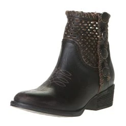 Circle G Women's Circle G Black Cut Out Concho Bootie