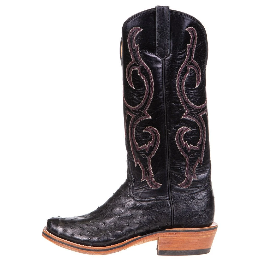 Rios Of Mercedes Men's Ride Ready Black Full Quill Ostrich 15in. Black Calf Top Cowboy Boot 3 Rios Of Mercedes Men's Ride Ready Black Full Quill Ostrich 15in. Black Calf Top Cowboy Boot - Image 3