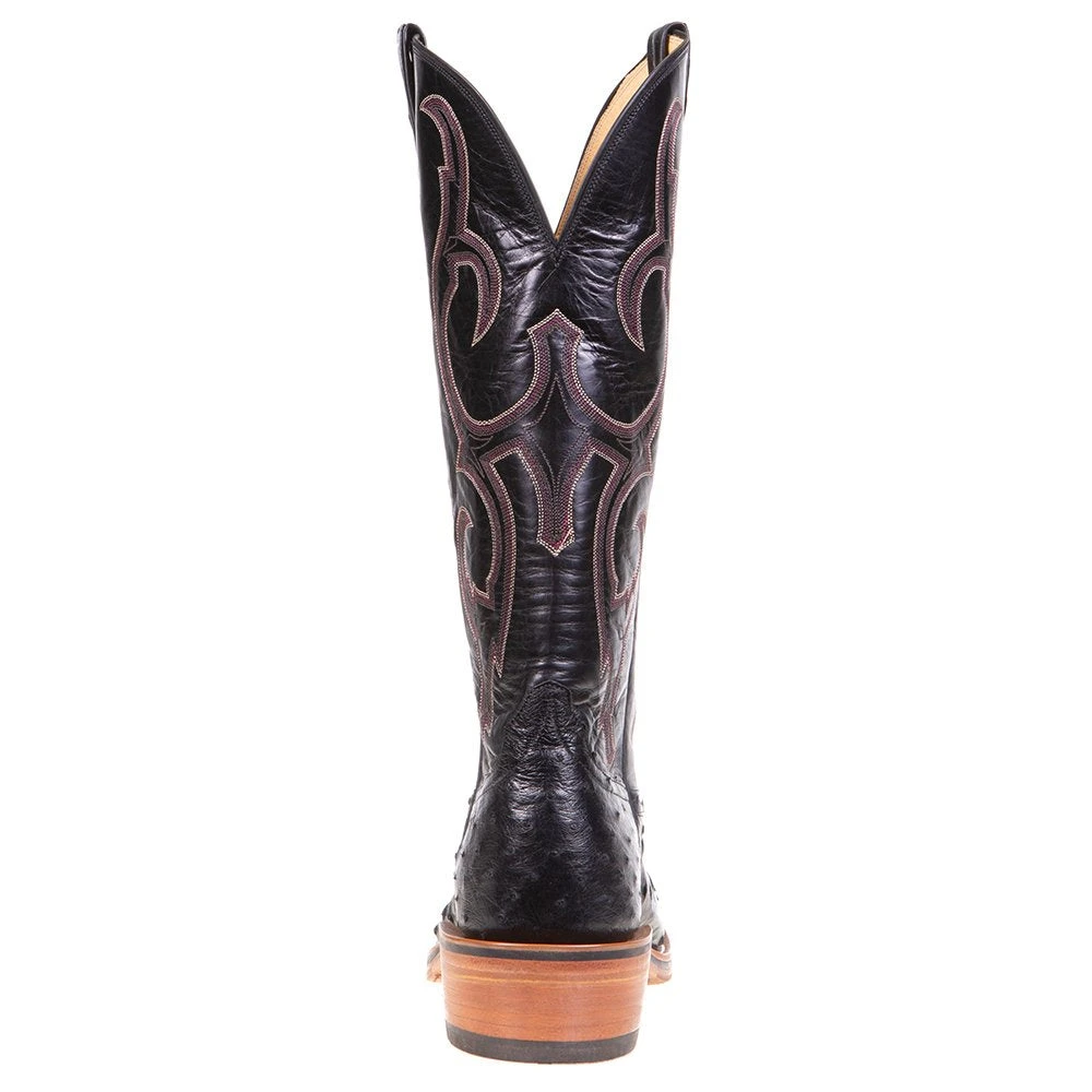 Rios Of Mercedes Men's Ride Ready Black Full Quill Ostrich 15in. Black Calf Top Cowboy Boot 4 Rios Of Mercedes Men's Ride Ready Black Full Quill Ostrich 15in. Black Calf Top Cowboy Boot - Image 4