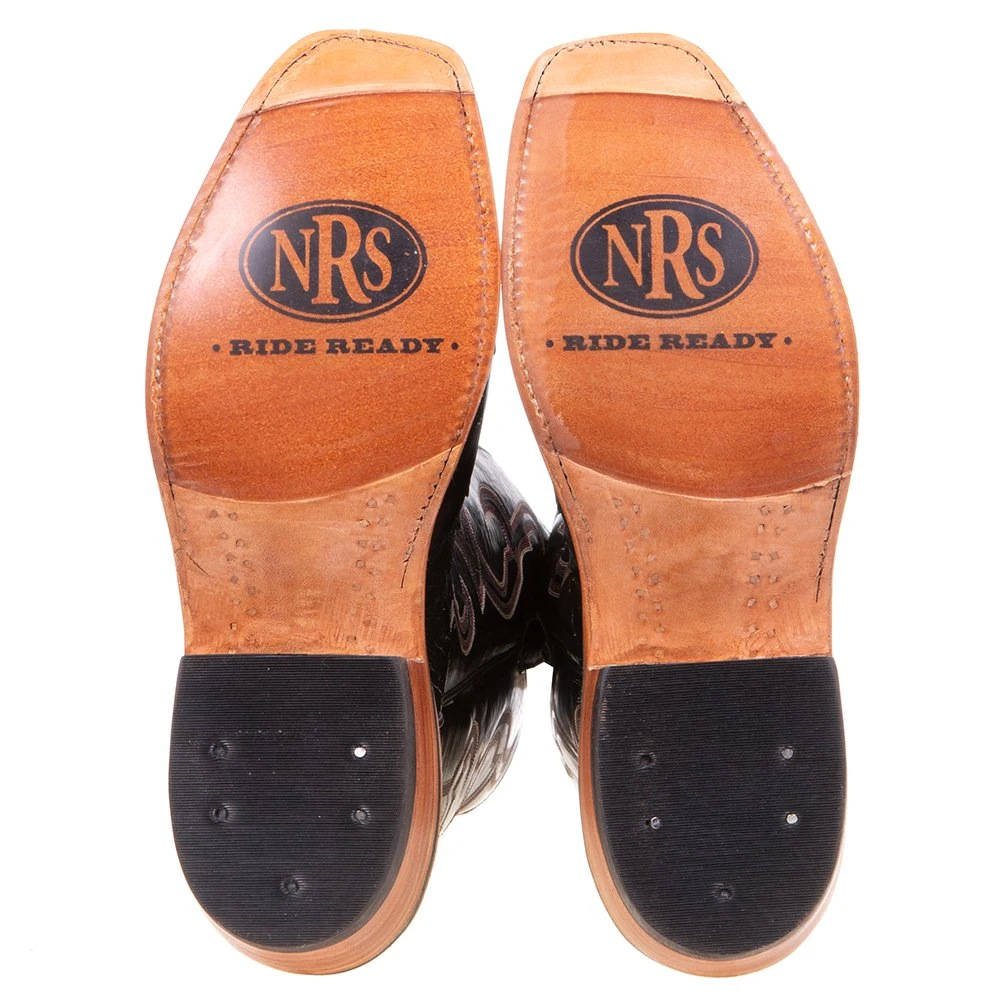 Rios Of Mercedes Men's Ride Ready Black Full Quill Ostrich 15in. Black Calf Top Cowboy Boot 5 Rios Of Mercedes Men's Ride Ready Black Full Quill Ostrich 15in. Black Calf Top Cowboy Boot - Image 5