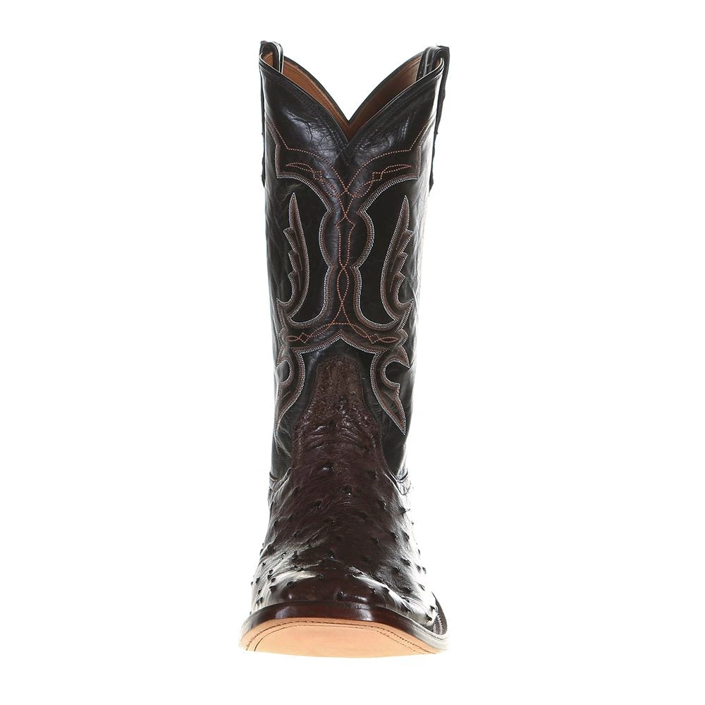 Rios Of Mercedes Men's Capital Collection Nicotine Full Quill Ostrich 12in. Black Calf Top Cowboy Boot 2 Rios Of Mercedes Men's Capital Collection Nicotine Full Quill Ostrich 12in. Black Calf Top Cowboy Boot - Image 2