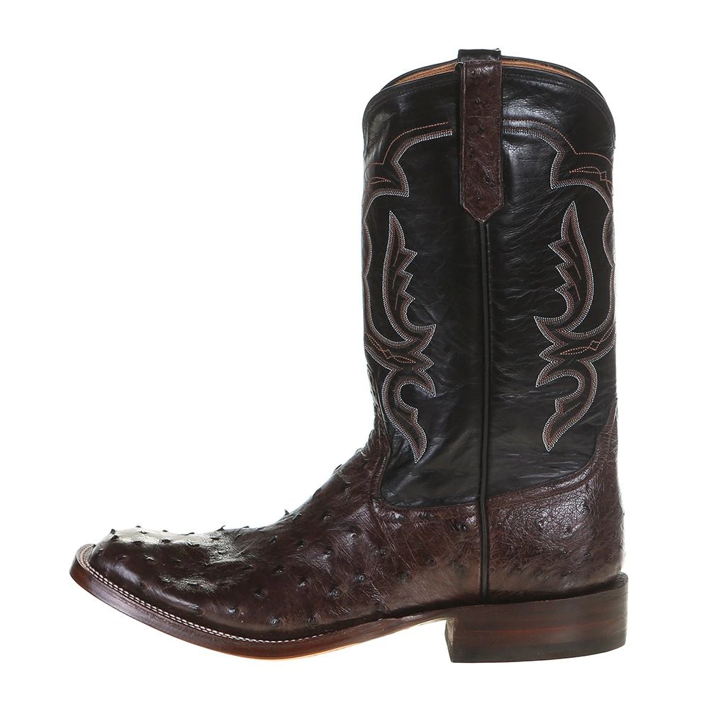 Rios Of Mercedes Men's Capital Collection Nicotine Full Quill Ostrich 12in. Black Calf Top Cowboy Boot 3 Rios Of Mercedes Men's Capital Collection Nicotine Full Quill Ostrich 12in. Black Calf Top Cowboy Boot - Image 3