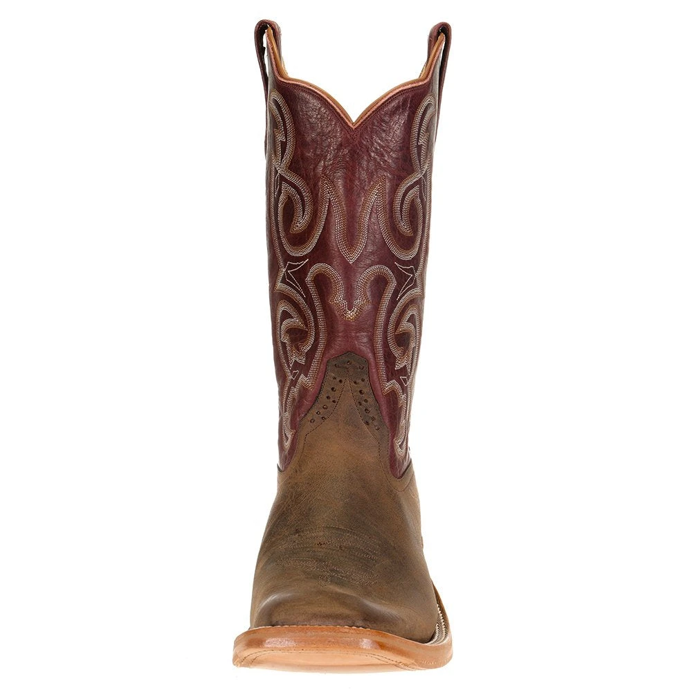 Rios Of Mercedes Men's Chocolate Crazyhorse 13in. Cordovan Bison Top Cowboy Boot 2 Rios Of Mercedes Men's Chocolate Crazyhorse 13in. Cordovan Bison Top Cowboy Boot - Image 2