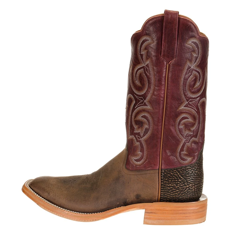 Rios Of Mercedes Men's Chocolate Crazyhorse 13in. Cordovan Bison Top Cowboy Boot 3 Rios Of Mercedes Men's Chocolate Crazyhorse 13in. Cordovan Bison Top Cowboy Boot - Image 3