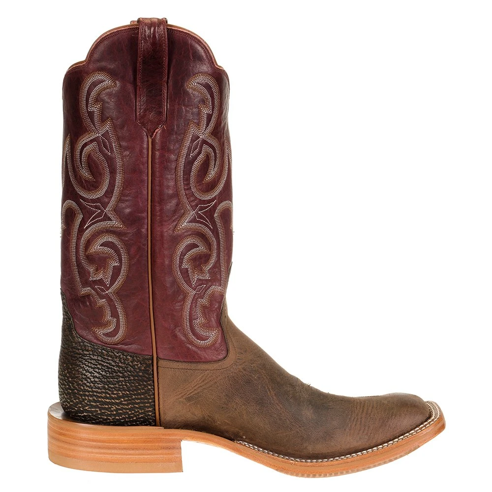 Rios Of Mercedes Men's Chocolate Crazyhorse 13in. Cordovan Bison Top Cowboy Boot 5 Rios Of Mercedes Men's Chocolate Crazyhorse 13in. Cordovan Bison Top Cowboy Boot - Image 5