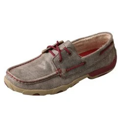 Twisted X Ladies Grey/Berry Driving Moc Boat Shoe