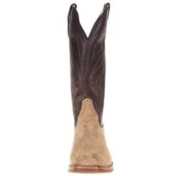 Rios Of Mercedes Men's Ride Ready Tan Crazy Horse Rough Out 15in. Chocolate Remuda Top Cutter Toe Boot