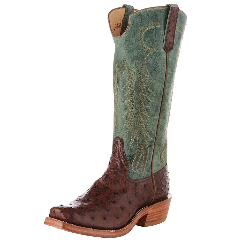 Rios Of Mercedes Men's Ride Ready Kango Tobac Full Quill Ostrich 15in. Jade Made Dog Top Boot 2 Rios Of Mercedes Men's Ride Ready Kango Tobac Full Quill Ostrich 15in. Jade Made Dog Top Boot - Image 2