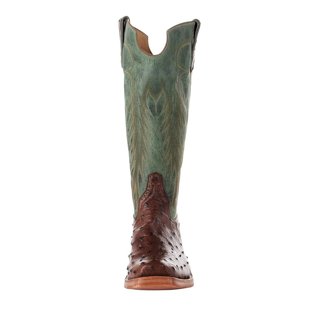 Rios Of Mercedes Men's Ride Ready Kango Tobac Full Quill Ostrich 15in. Jade Made Dog Top Boot 3 Rios Of Mercedes Men's Ride Ready Kango Tobac Full Quill Ostrich 15in. Jade Made Dog Top Boot - Image 3