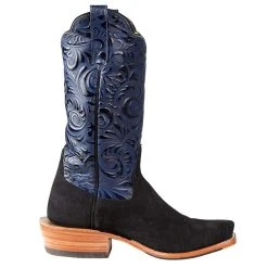 Rios Of Mercedes Men's Black Carpincho 13in. Midnight Navy Caracoal Top Boot -Ariat Sales Store 106840 1791 5