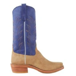 Rios Of Mercedes Men's RR Tan Crazy Horse Roughout 13in. Royal Blue Wyoming Top Cutter Toe Boot 9 Rios Of Mercedes Men's RR Tan Crazy Horse Roughout 13in. Royal Blue Wyoming Top Cutter Toe Boot -Ariat Sales Store 106842 5