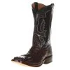Rios Of Mercedes Men's Capital Collection Nicotine Full Quill Ostrich 12in. Black Calf Top Cowboy Boot