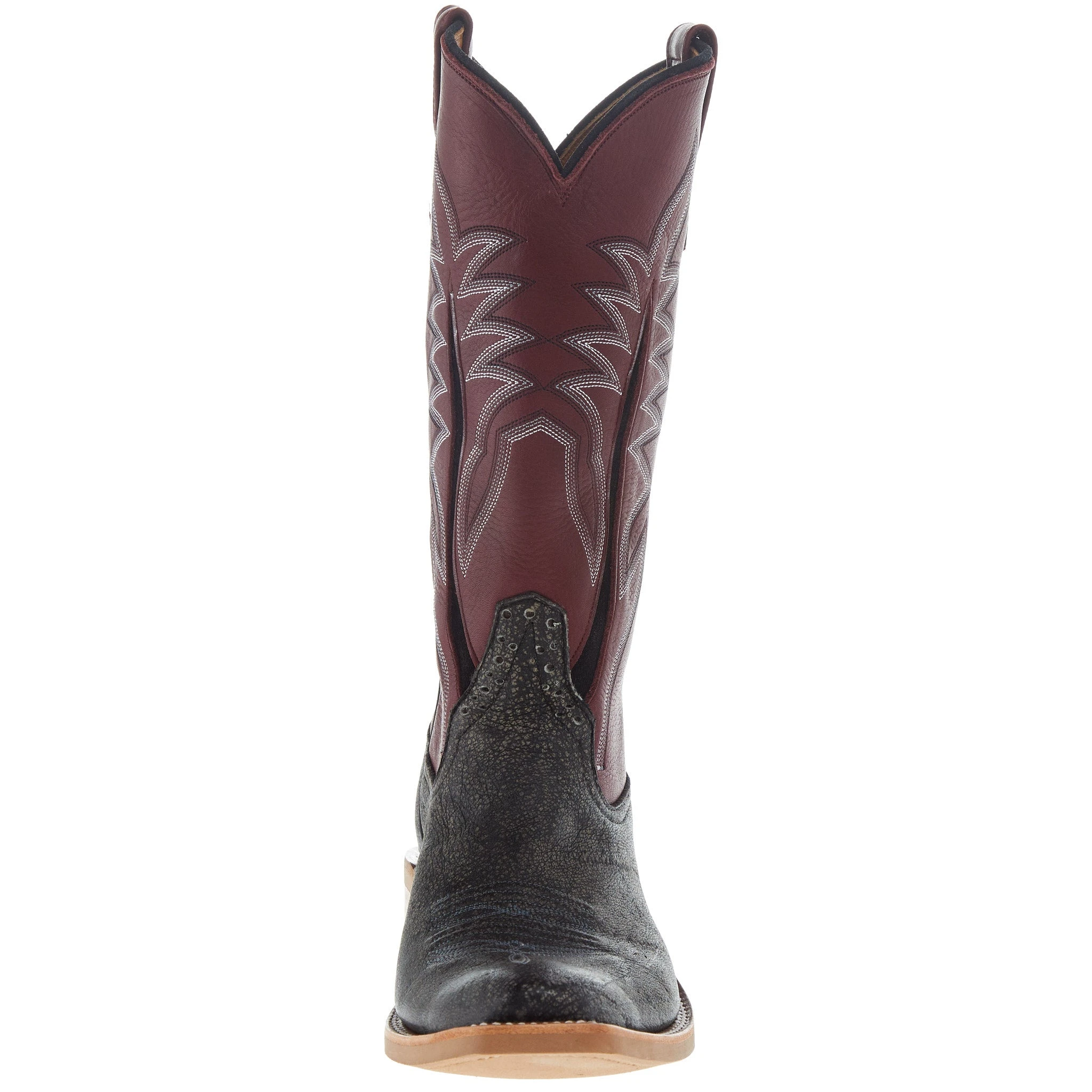Rios Of Mercedes Men's Grey Cape Buffalo 13in Oxblood Waxy Kansas Top KS Toe Boot 2 Rios Of Mercedes Men's Grey Cape Buffalo 13in Oxblood Waxy Kansas Top KS Toe Boot - Image 2