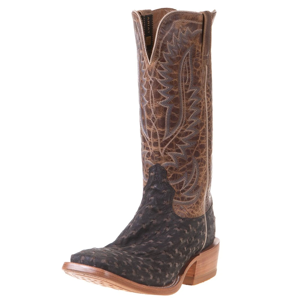 Men's Ariat Showman Mocha Full Quill Ostrich 13in. Dusted Wheat Cowboy Boot 1 Men's Ariat Showman Mocha Full Quill Ostrich 13in. Dusted Wheat Cowboy Boot
